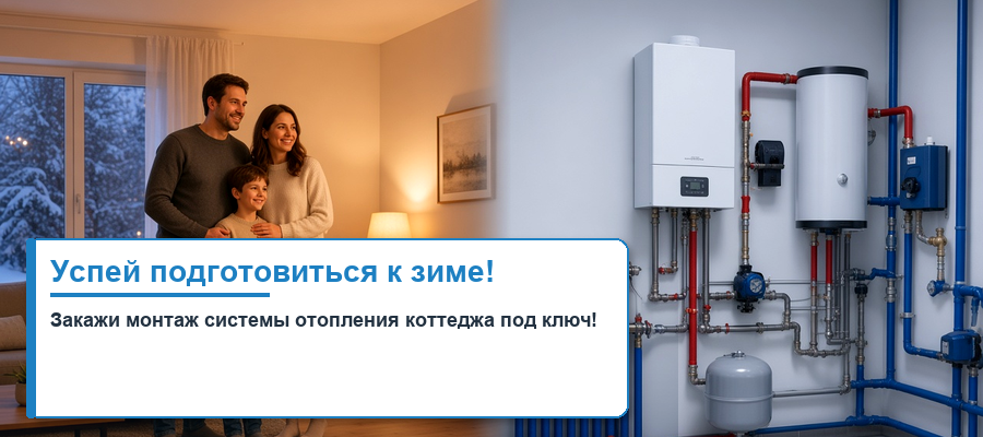Успей подготовиться к зиме! Монтаж системы отопления коттеджа под ключ